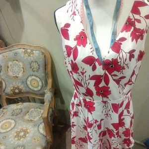 Brand new Banana Republic sleeveless floral ruffle midi dress